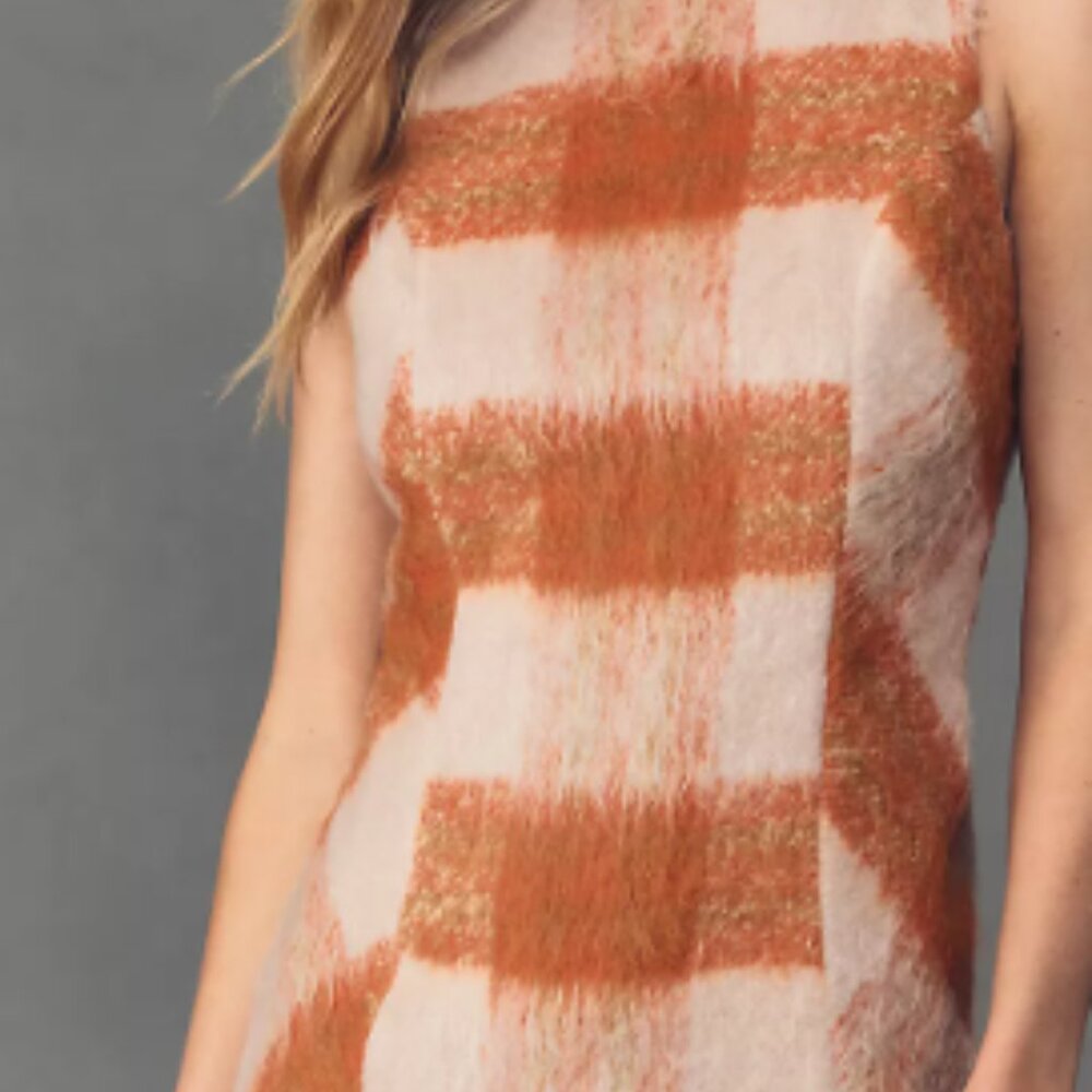 Anthropologie Vibrant Orange and Pink Mini Dress